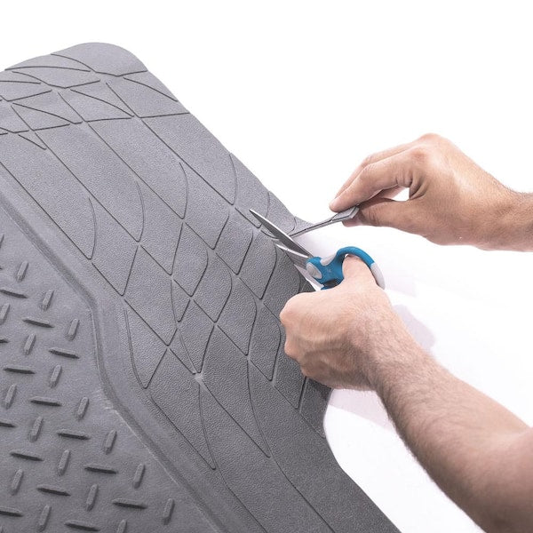 Trimmable Gray Heavy Duty 1 Piece Non Slip 56 in. x 43 in. Vinyl Car Cargo Mat Liner