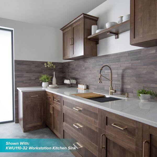 Bolden Single Handle Pull-Down Kitchen Faucet and Purita Beverage Faucet in Spot Free Antique Champagne Bronze Finish