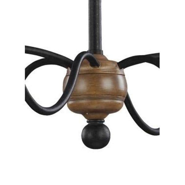 Hartsville 42.5 in. W. 6-Light Dark Weathered Zinc / Weathered Oak Single Tier Hanging Chandelier