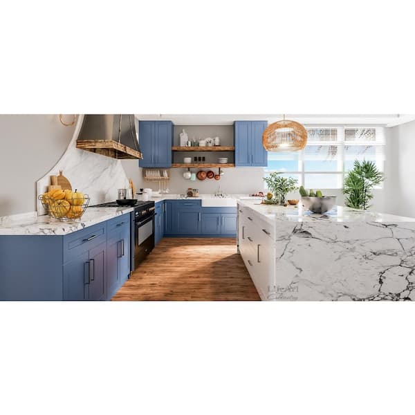 Lancaster Blue Plywood Shaker Stock Assembled Wall Kitchen Cabinet 30 in. W x 12 in. H x 12 in. D