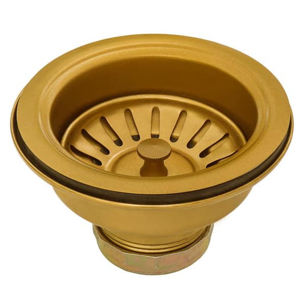 Farmhouse Apron-Front Stainless Steel 33 in. Single Bowl Kitchen Sink in Brass Tone Matte Gold