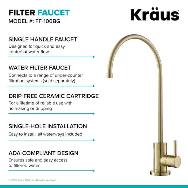 Bolden Single Handle Pull-Down Kitchen Faucet and Purita Beverage Faucet in Brushed Gold