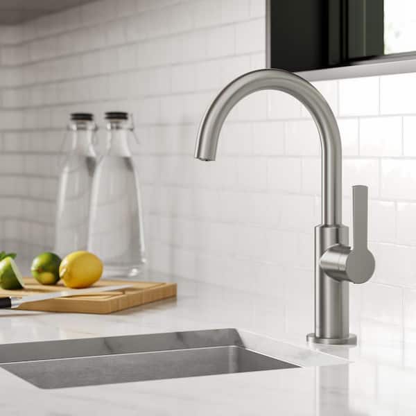 Oletto Single-Handle Kitchen Bar Faucet in Spot Free Stainless Steel