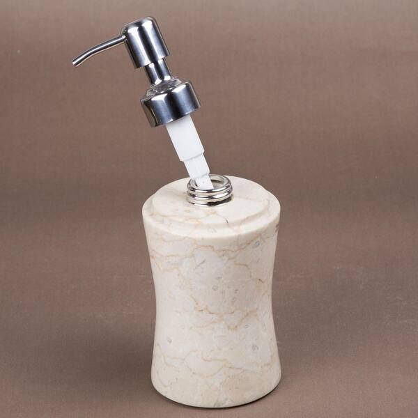 Natural Champagne Marble Fenway Hand Liquid Soap Lotion Dispenser for Bathroom Kitchen Countertop Sanitizer