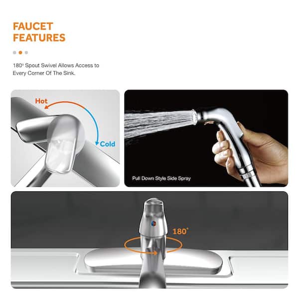 All-in-One Drop-In Stainless Steel 33 in. 4-Hole 50/50 Double Bowl Kitchen Sink with Faucet and Sprayer