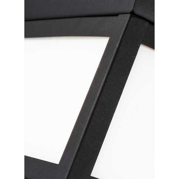 Founders 2-Light Black Transitional Exterior Outdoor LED Ceiling Flush Mount with Clear and White Glass Panels Included