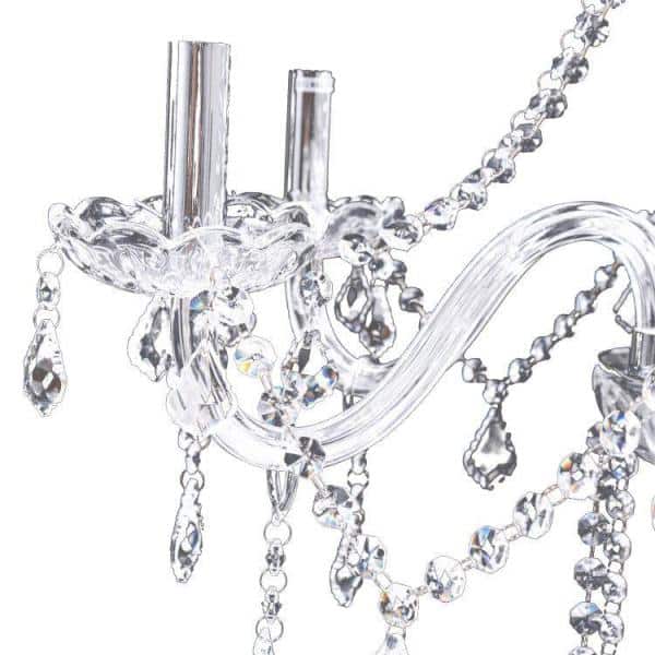 33 in.H x 22 in.W 6 -Light Clear Pendant Lighting Fixture Chandelier with K9 Crystal Dangles