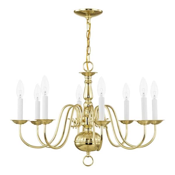 Williamsburgh 8-Light Polished Brass Chandelier