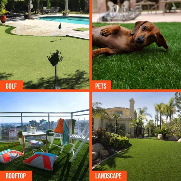 Verde 15 ft. Wide x Cut to Length Green Artificial Grass Carpet