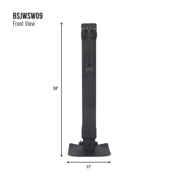 Blackout 7000 lbs. Signature Black Wrinkle Powder Coat Side Wind Direct Weld (Gear Reduction) Jack 15 in. Travel