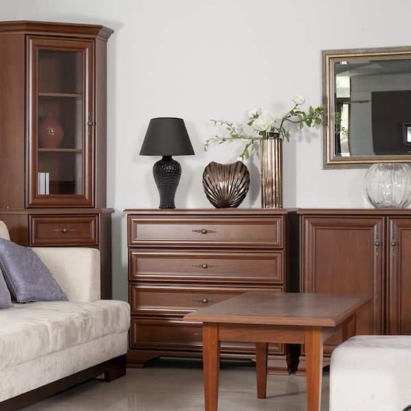 19.5 in. Black Textured Stucco Curvy Ceramic Table Lamp