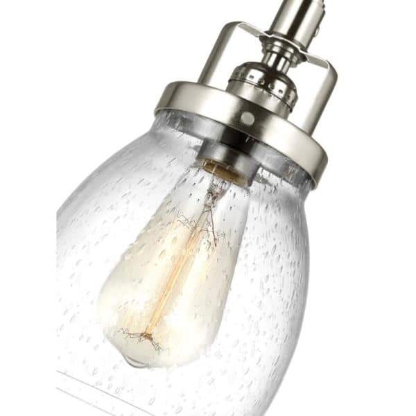 Belton 5.375 in. W. 1-Light Brushed Industrial Nickel Hanging Pendant
