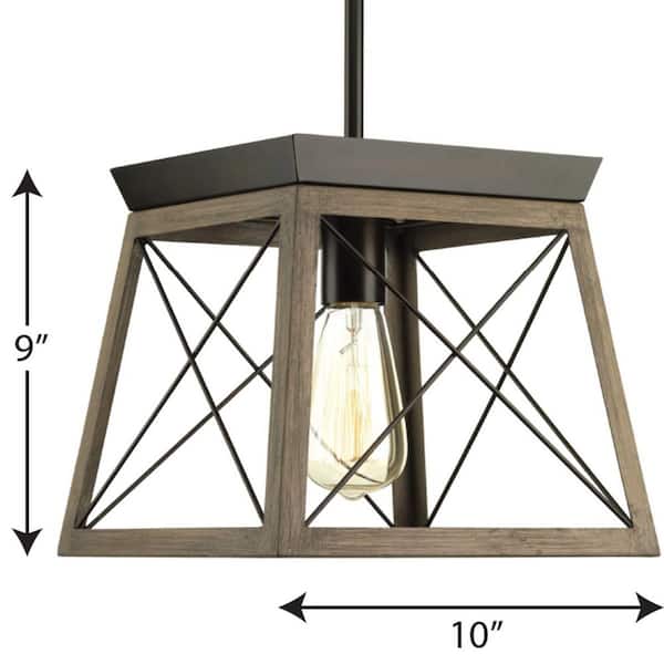Briarwood Collection 1-Light Antique Bronze Kitchen Farmhouse Mini-Pendant Hanging Light
