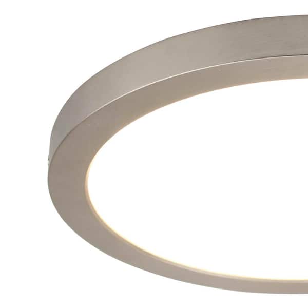 Joy 15 in. W with 1-Light Brushed Nickel LED Flush Mount