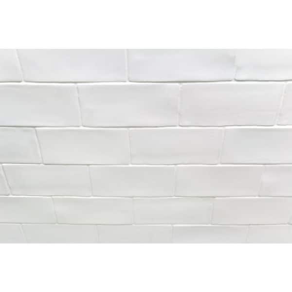 Catalina White 3 in. x 6 in. Polished Ceramic Subway Wall Tile (5.38 sq. ft./case)