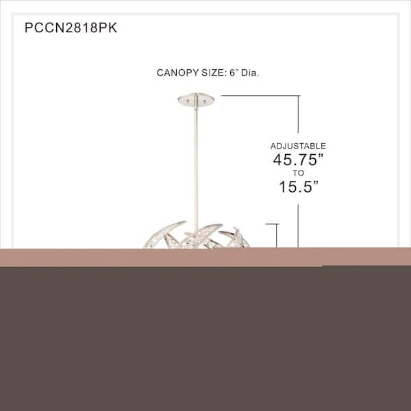 Crescent 4-Light Polished Nickel Pendant