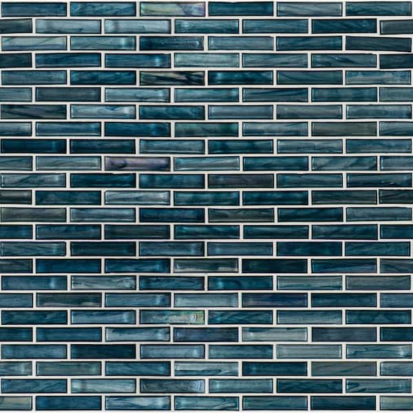 Oasis Blast 12 in. x 12 in. Glossy Glass Patterned Look Wall Tile (15 sq. ft./Case)