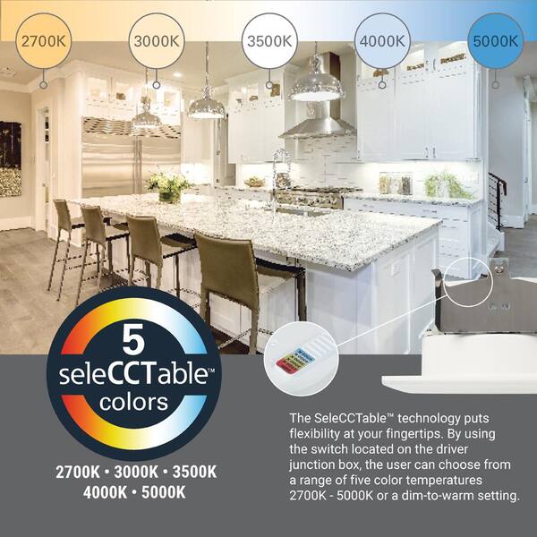 4 in. RL Night Light, 700 Lumens, Selectable CCT, D2W