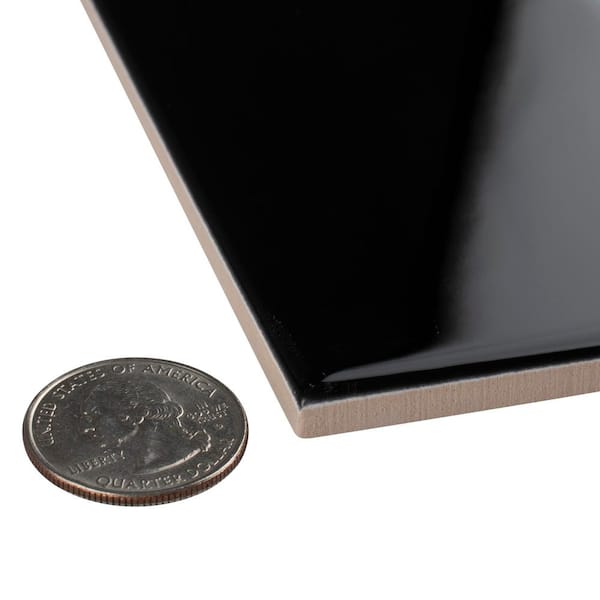 Crown Heights Glossy Black 3 in. x 6 in. Ceramic Wall Tile (5.72 sq. ft./Case)