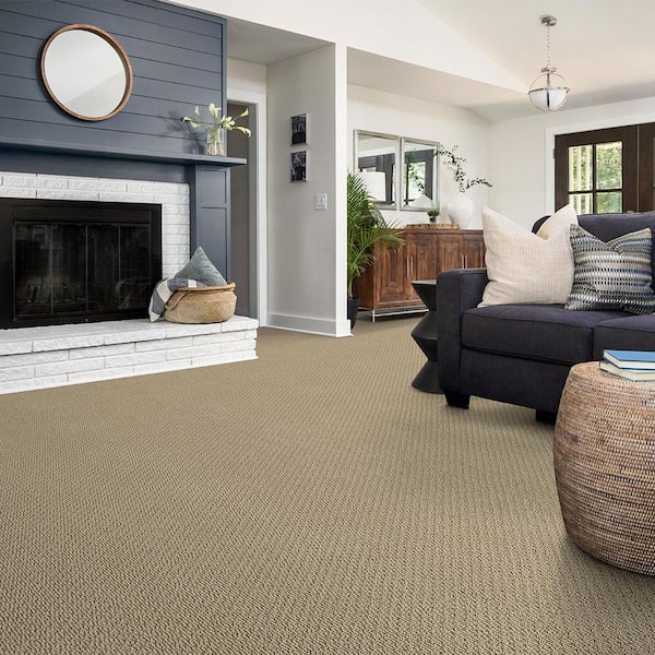 Lightbourne - Coastline - Beige 39.3 oz. Nylon Loop Installed Carpet
