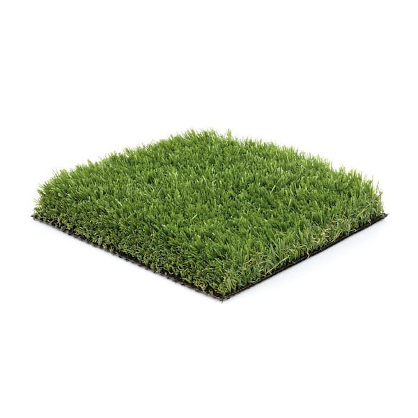 15 ft. W x Cut to Length Green and Tan Quick Draining Artificial Grass Turf