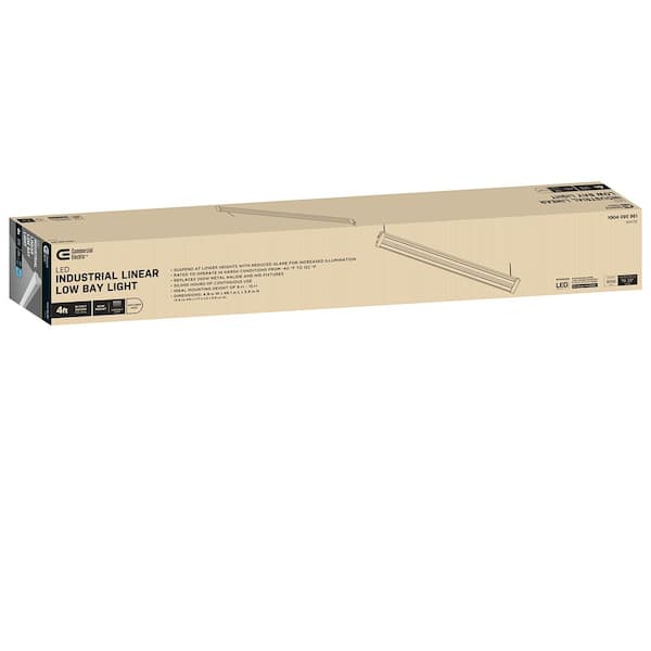 4 ft. White Linear LED High Bay Warehouse Light 9000 Lumens 0 to 10 Volt Dimmable 120-277v  5000K Daylight