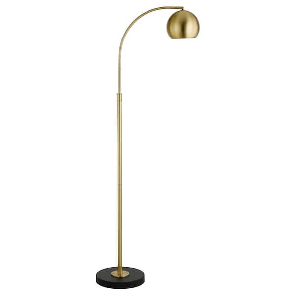Olivia 67 in. Arc Brass and Blackened Bronze Floor Lamp