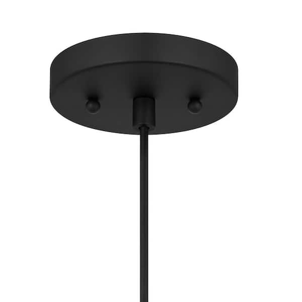 Paskay 18 in. 3-Light Black Drum Pendant Light Fixture with Fabric Shade