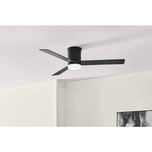 Conjure 52 in. Integrated CCT LED Indoor Matte Black Ceiling Fan with Light and Remote Control Included