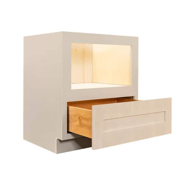 Lancaster Stone Wash Plywood Shaker Stock Assembled Base Microwave Kitchen Cabinet 30 in. W x 34.5 in. H x 24 in. D