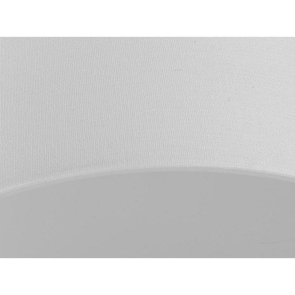 Inspire Collection 13 in. Transitional Brushed Nickel LED Bedroom Drum Shade Ceiling Light with White Linen Shade