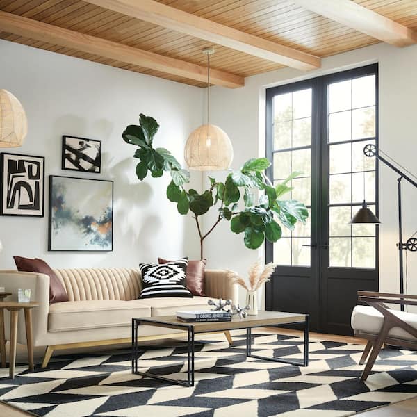 Descartes 70 in. Blackened Bronze Floor Lamp with Pulley System