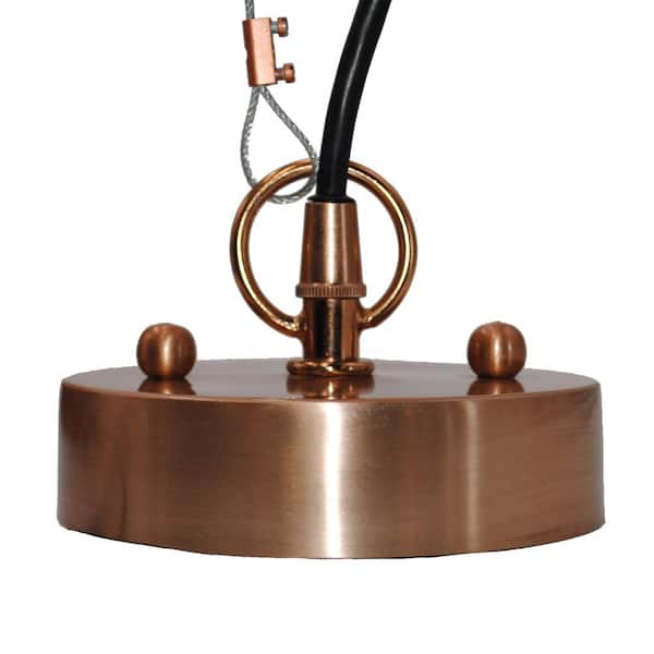 Alicante 1-Light Copper Hanging Pendant with Glass and Metal Shade