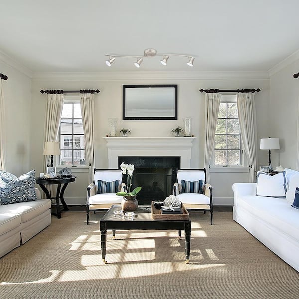 Jumilla 38.19 in. 4-Light Matte Nickel Dimmable Integrated LED Track Lighting Kit with Adjustable Heads