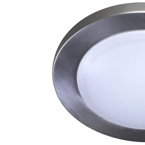 7 in. 1-Light Brushed Nickel LED Flush Mount