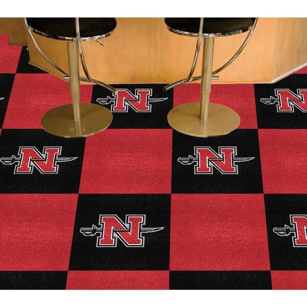 Nicholls State Colonels Team Black Residential 18 in. x 18 in. Peel and Stick Carpet Tile (20 Tiles/Case) (45 sq. ft.)