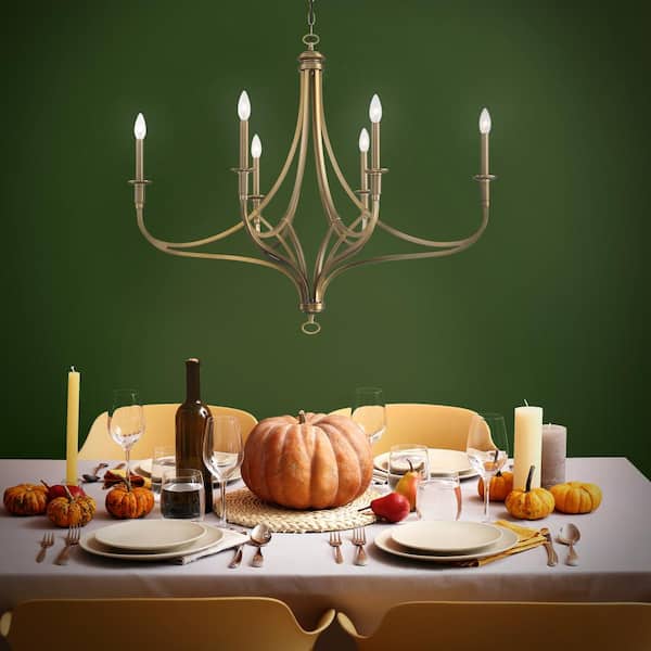 Covent Park 6-Light Brushed Honey Gold Chandelier