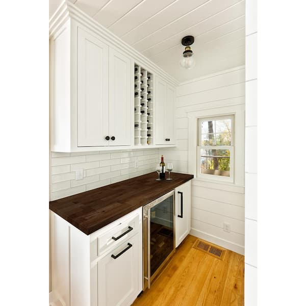 6 ft. L x 25 in. D x 1.5 in. T Finished Hevea Butcher Block Standard Countertop in Brown With Eased Edge