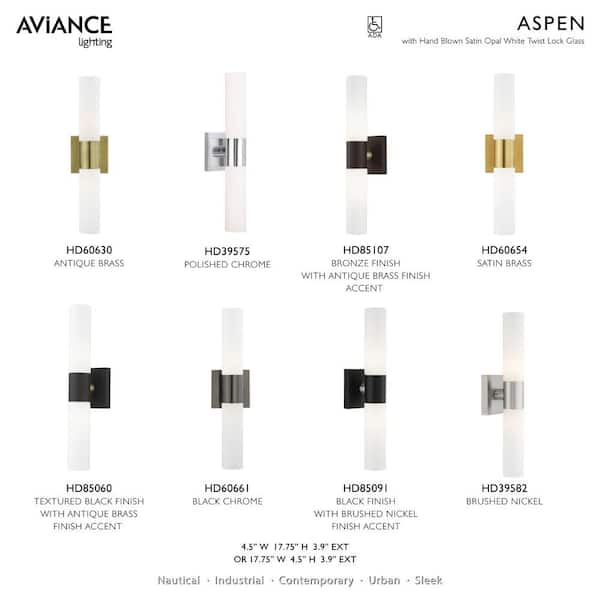 Aspen 2 Light Satin Brass ADA Bath Vanity
