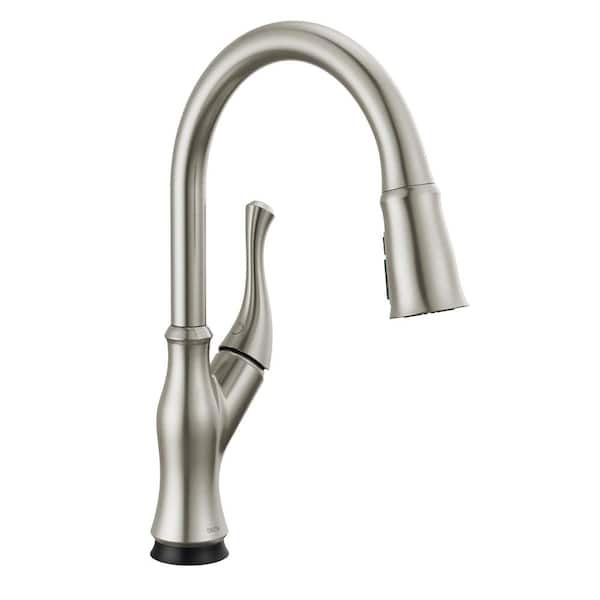 Ophelia Single Handle Touch-On Pull Down Sprayer Kitchen Faucet with Touch2O Technology in Stainless Steel