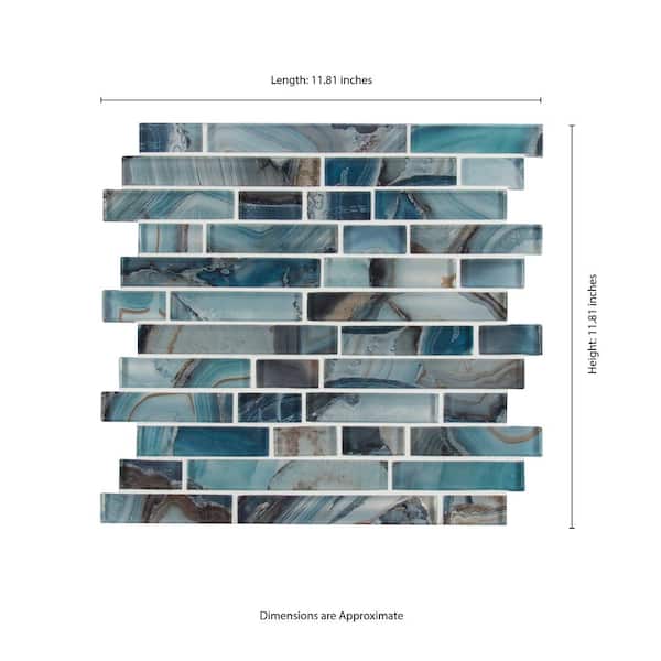 Night Sky Interlocking 11.81 in. x 11.81 in. x 8mm Glass Mesh-Mounted Mosaic Tile (9.7 sq. ft. / case)