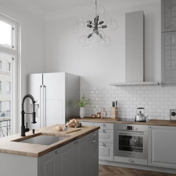 Edison Single Handle Pull-Down Sprayer Kitchen Faucet Set with Soap Dispenser in Matte Black