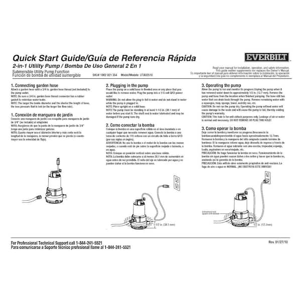 1/4 HP 2-in-1 Utility Pump