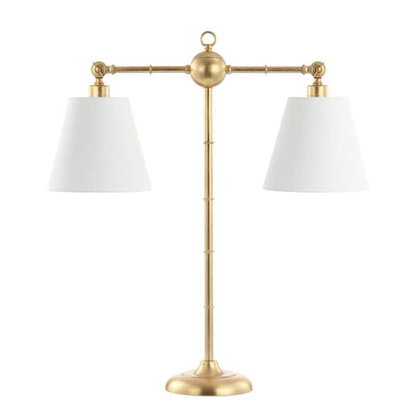 Ruth 2-Light 31 in. Gold Leaf Library Metal LED Table Lamp