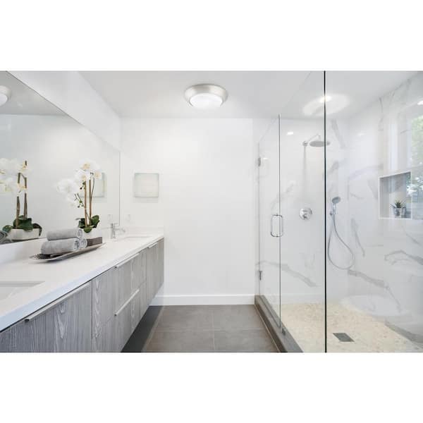 Twist Off 2-Light Satin Nickel Ceiling Light