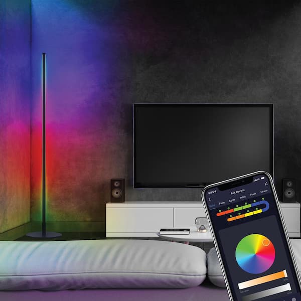 42 in. Integrated LED Color Changing Smart Home Wi-Fi Connected Wireless Floor Lamp (4-Pack)