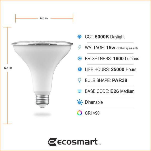150-Watt Equivalent PAR38 Spot Light Energy Star Dimmable CEC LED Light Bulb Daylight (2-Pack)