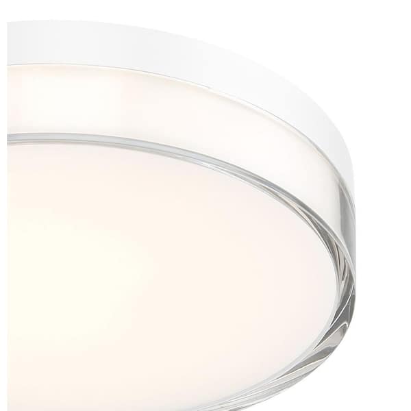 Vantage 7 in. 1-Light White Integrated LED Flush Mount with Acrylic Shade