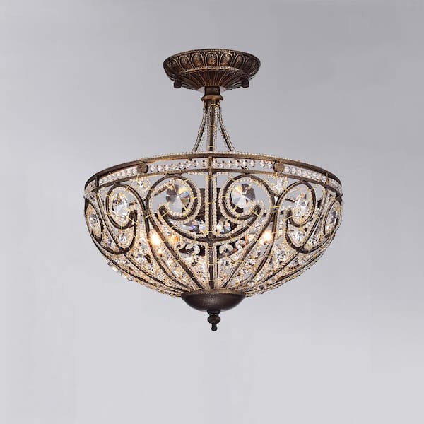 Drake Modern Roman 3-Light Antique Bronze Indoor Chandelier with Shade