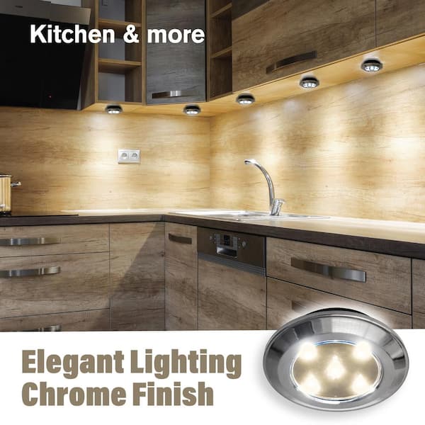 Premier Chrome Warm Integrated LED Under Cabinet Light with Remote (3-Pack)